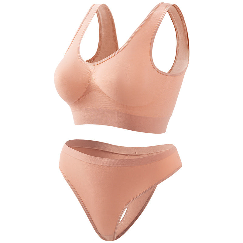 Ropa interior de yoga para mujer Push Up de pecho pequeño y fino