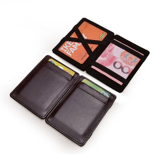 Flip PU Magic Wallet Bolsas porta tarjetas de visita