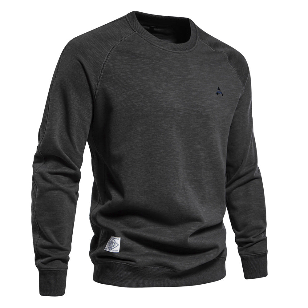 Men's Loose Casual Solid Color Round Neck Sweater