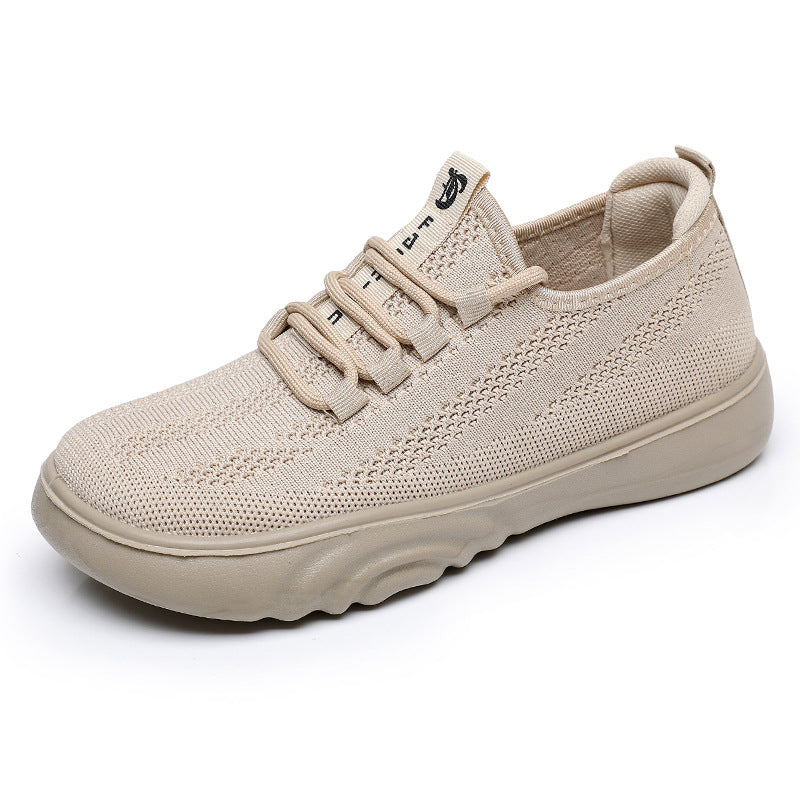 Spring And Autumn Old Beijing Cloth Shoes Women Casual Mom Shoes Knit Breathable Pumps