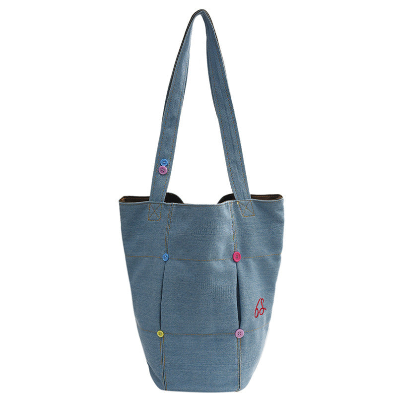 Bolso de hombro de mezclilla de gran capacidad de moda casual para mujer