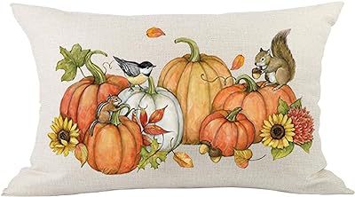 Cross-border Autumn Pumpkin Thanksgiving Pillow Cover Waist Pad Family 30x50cm Without Core