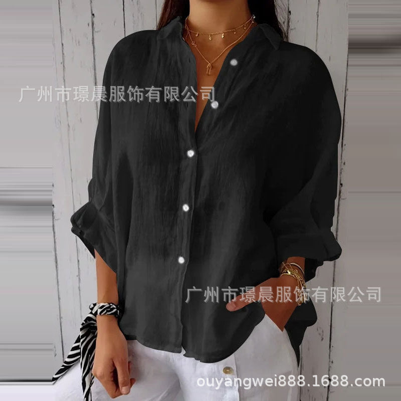 Trade Fashion Casual Cardigan All-match Long Sleeve Loose Top Shirt