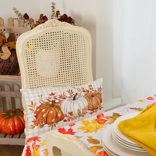 Cross-border Autumn Pumpkin Thanksgiving Pillow Cover Waist Pad Family 30x50cm Without Core