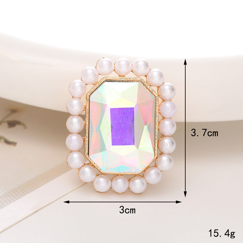 Jeans Button Hole Shoes Diy Accessories Bright Crystal Classic Style Ornament Accessories Upper Pearl Flower