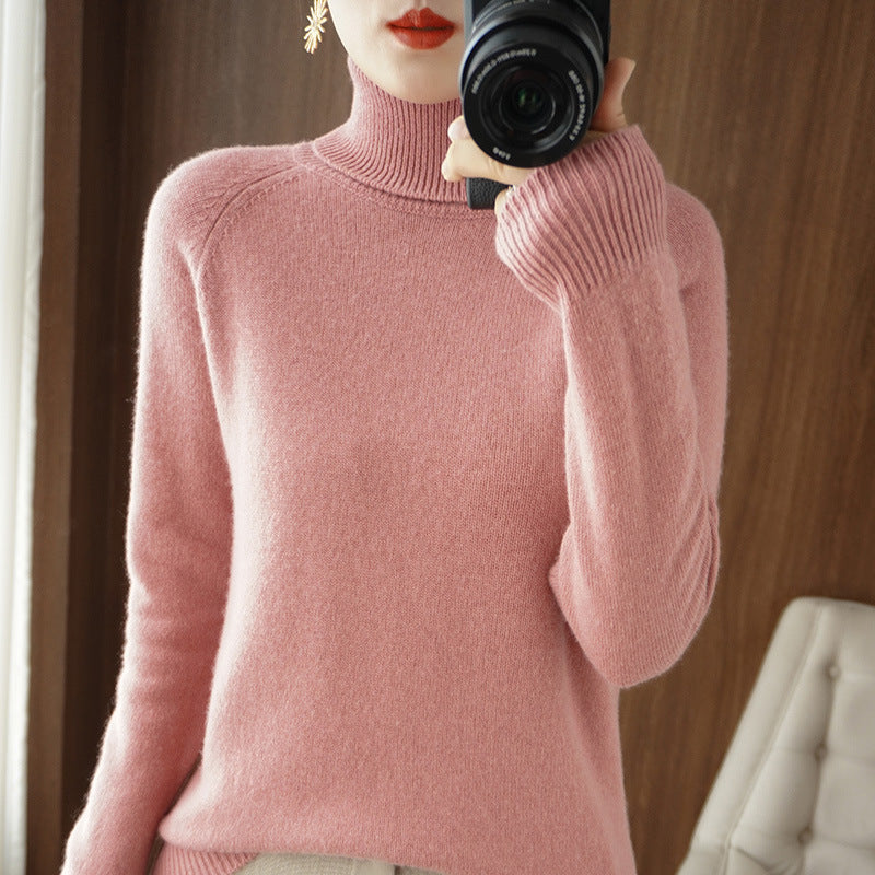 Women's Long-sleeved Bottoming Shirt Slim Slimming High Collar Sweater