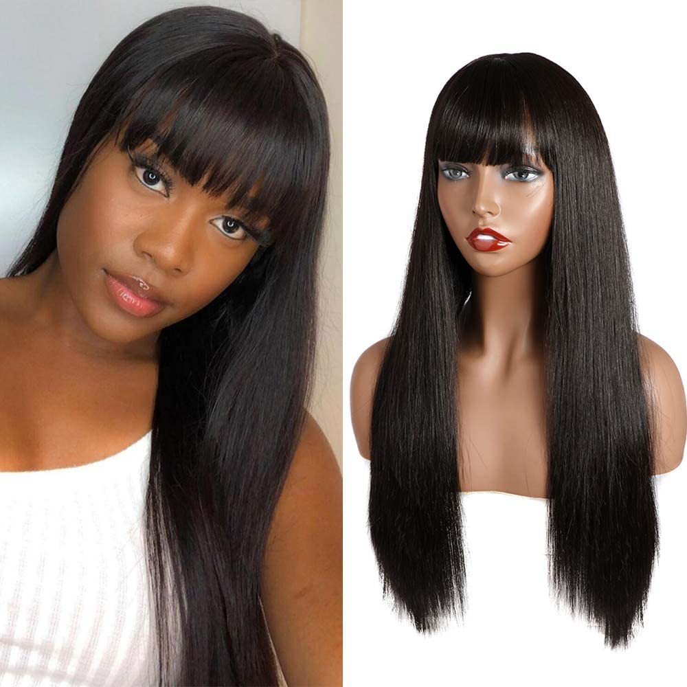 Character Bangs Medium Long Textured Straight Hair