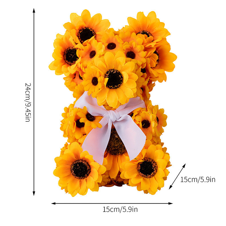 Sunflower Bear Decoration Autumn Thanksgiving Display Show Window Decoration