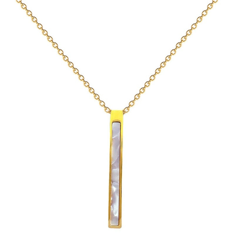 Long Elegant Personality Minimalist Style Stove Real Gold Necklace Female Ins Clavicle Chain