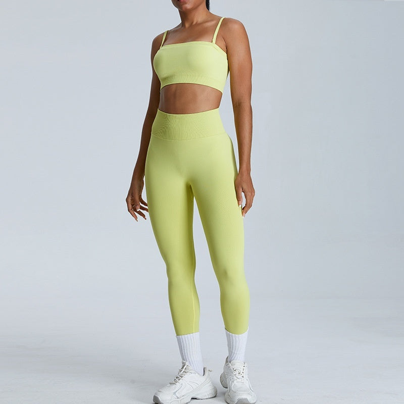 Seamless Dopamine Peach Exercise Suit