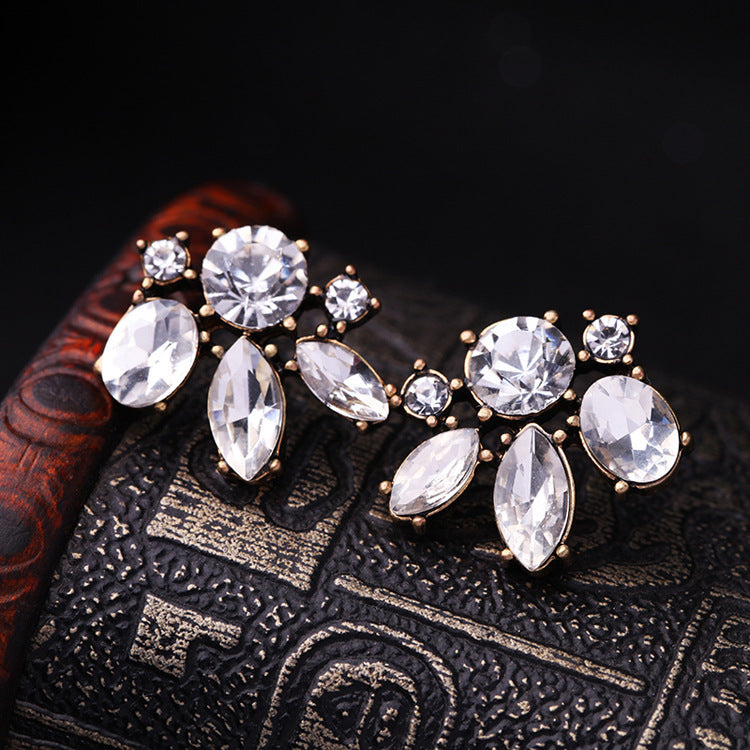 Jewelry Vintage Diamond Alloy Stud Earrings