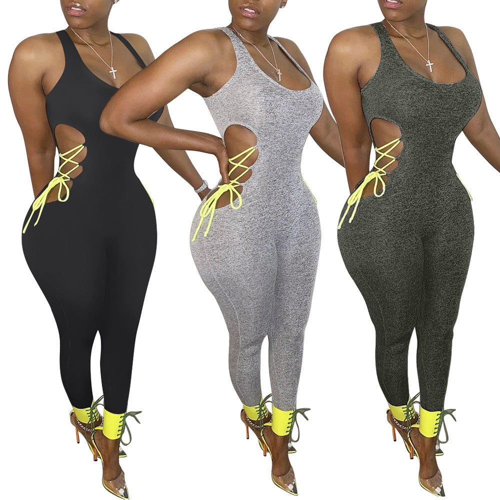 Women's Slim Bandage Exercise Yoga Jumpsuit