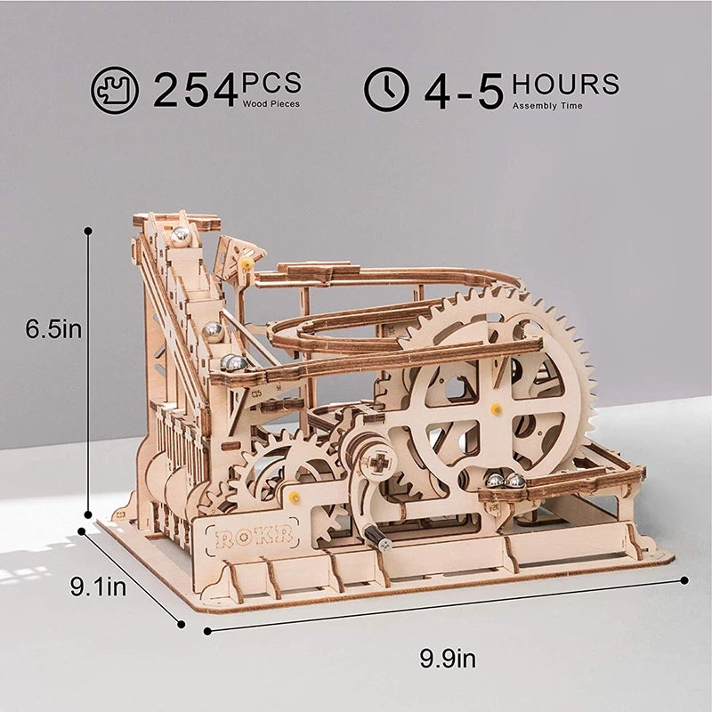 Rompecabezas de madera 3D DIY montaña rusa juguetes para niños