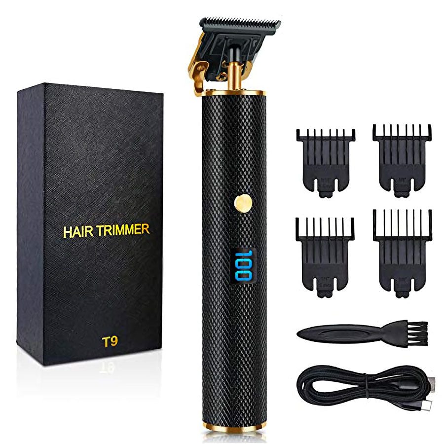 Cortapelos para hombres, cortapelos profesional Outliner inalámbrico, recortador de barba para hombres, kit de corte de pelo inalámbrico para barberos, recargable por USB, plataforma Amazon negra y dorada prohibida