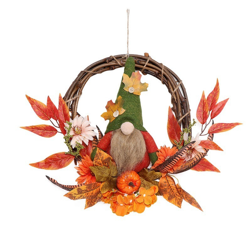 Thanksgiving Nordic Harvest Festival Faceless Elderly Doll Decoration Garland