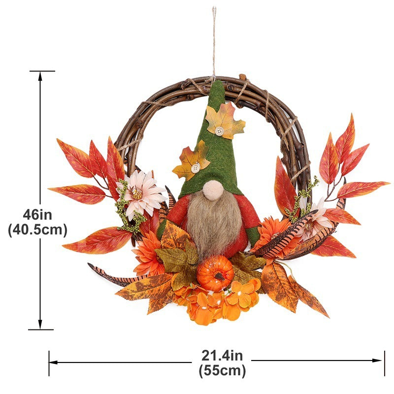 Thanksgiving Nordic Harvest Festival Faceless Elderly Doll Decoration Garland