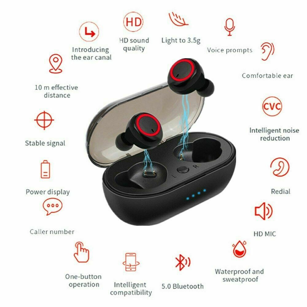 Cancelación de ruido TWS de las auriculares del auricular de los auriculares inalámbricos impermeables de Bluetooth 5.0