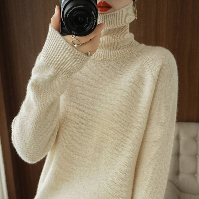 Women's Long-sleeved Bottoming Shirt Slim Slimming High Collar Sweater