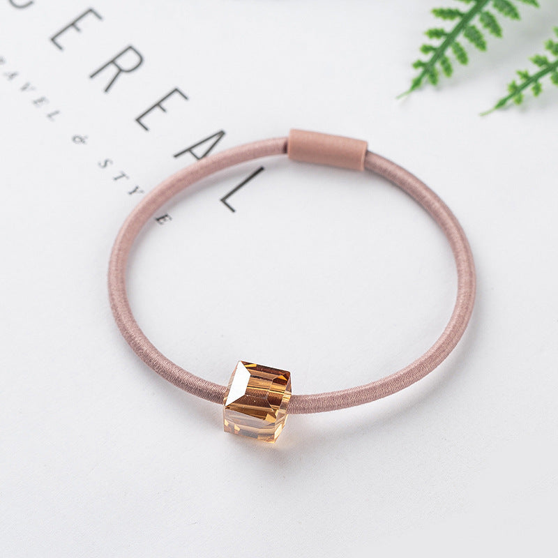 Simple Graceful Summer Hair Band Female Summer Square Rubber Band