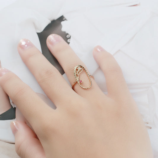 Silver Natural Ruby Meteor Ring