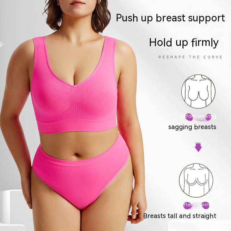 Ropa interior de yoga para mujer Push Up de pecho pequeño y fino