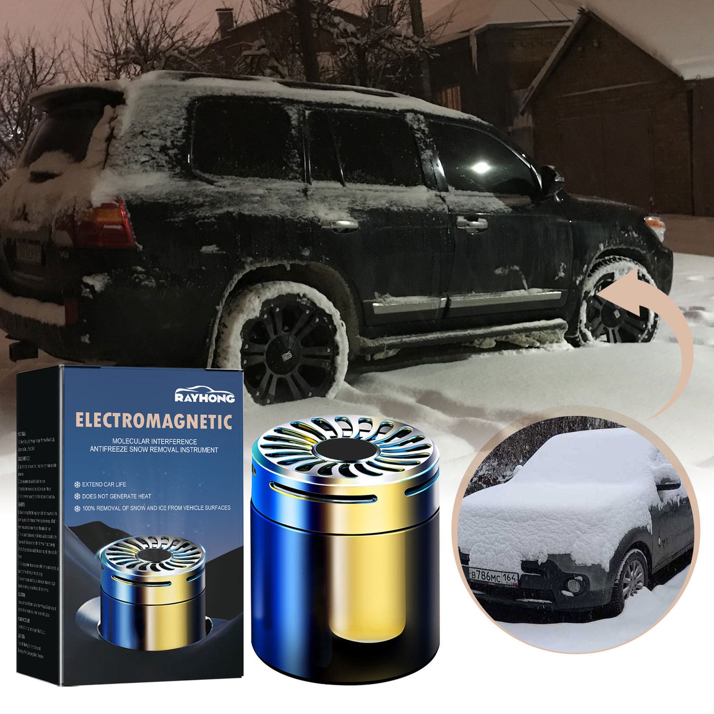 Instrumento de deshielo Molecular para microondas de coche, accesorios de Interior de coche, aromaterapia para vehículo, herramientas anticongelantes para eliminación de nieve