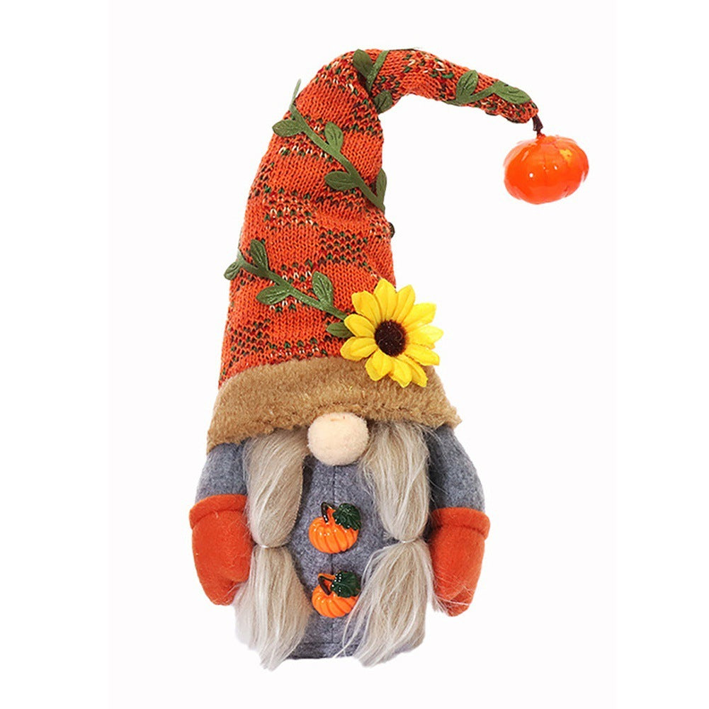 Thanksgiving Harvest Festival Pumpkin Sunflower Faceless Doll Ornaments