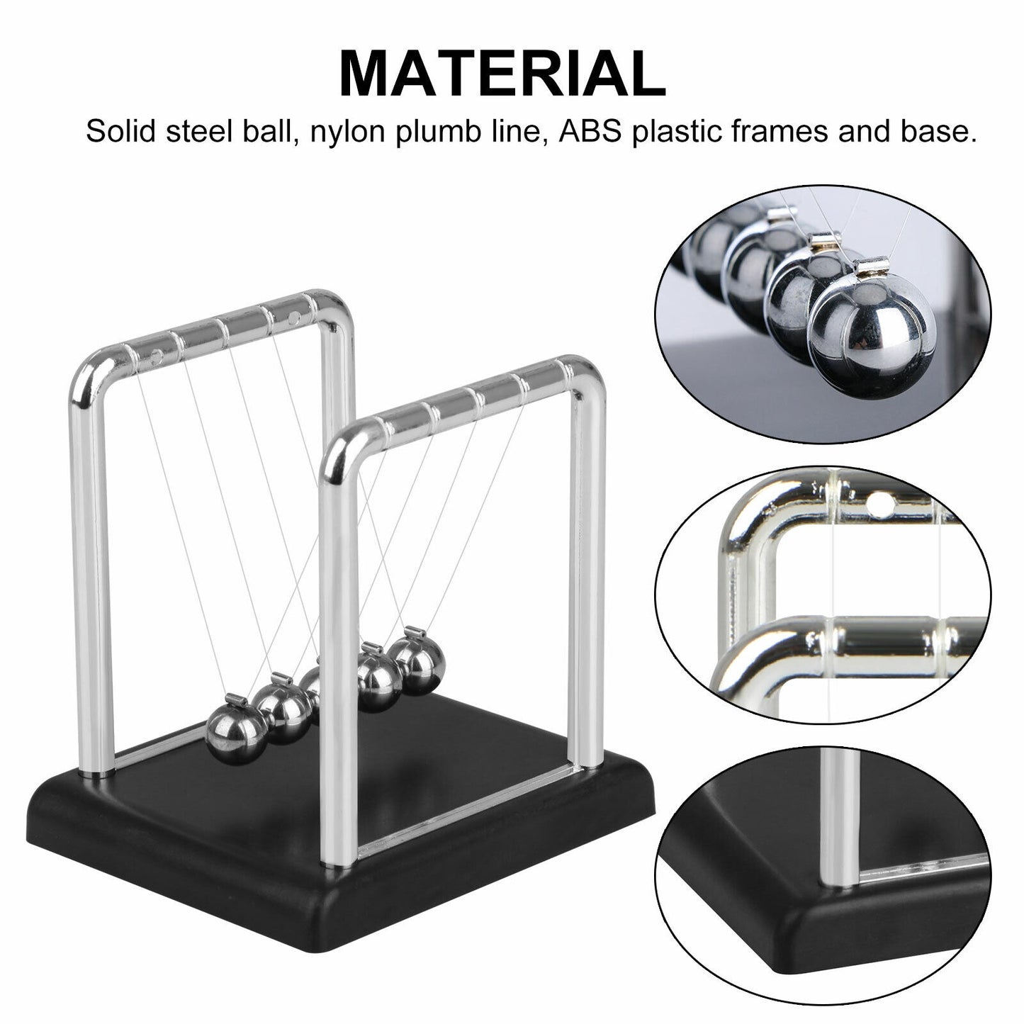 Newtons Cradle Steel Balance Ball Física Ciencia Péndulo Desarrollo Temprano Educativo Escritorio Juguete Regalo Decoración de OficinaNewtons Cradle Péndulo Balance Ball Movimiento Perpetuo Física Decoración Regalo