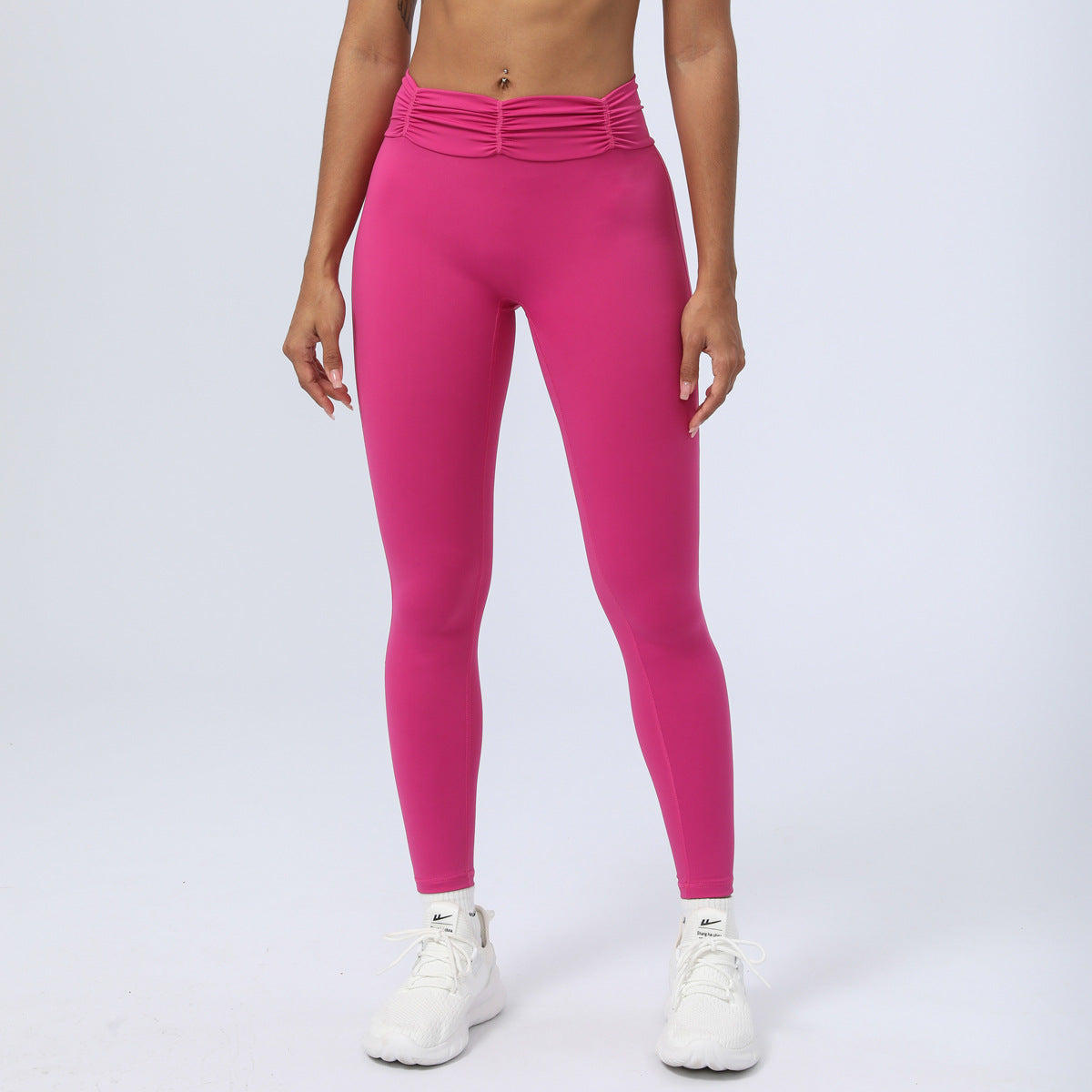 Pantalones deportivos plisados ​​para yoga para mujer