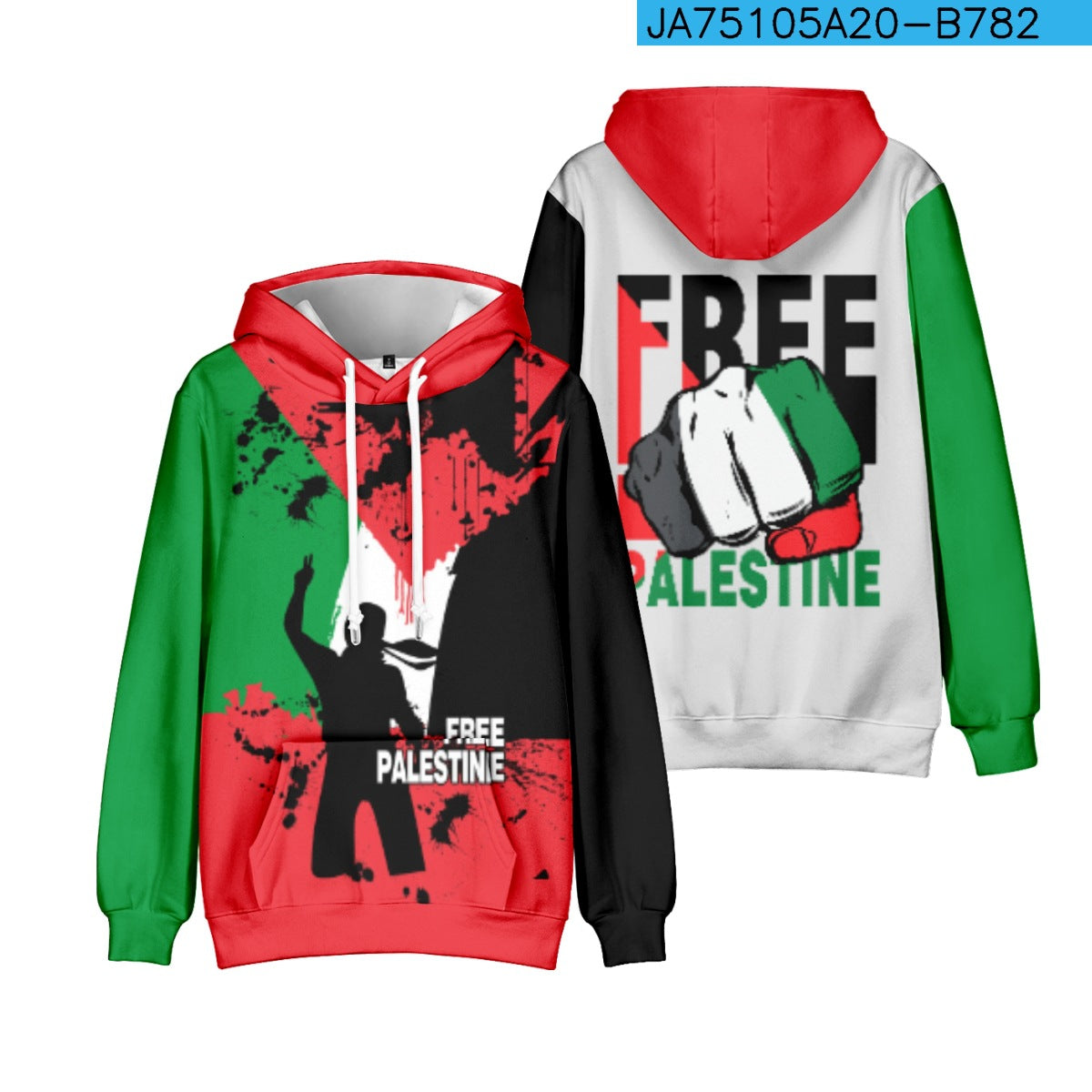 Palestinian Refueling Polyester Fiber Hoodie Jacket