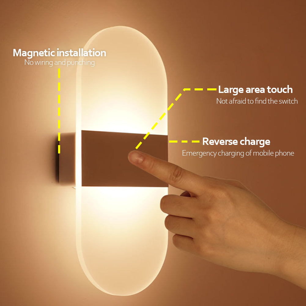 Lámpara de pared de carga USB con sensor interior