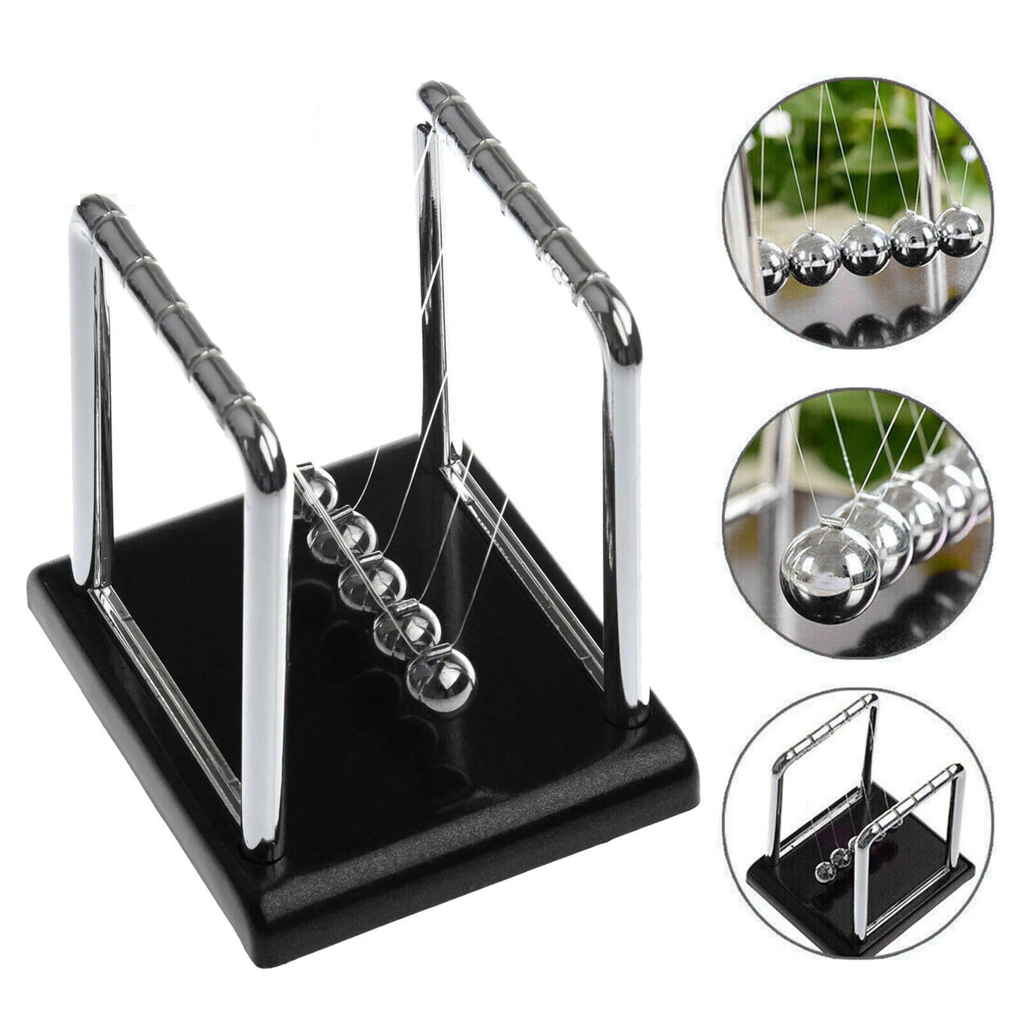 Newtons Cradle Steel Balance Ball Physics Science Pendulum Early Development Educational Desktop Toy Gift Office DecorationNewtons Cradle Pendulum Balance Ball Perpetual Motion Physics Decor Gift