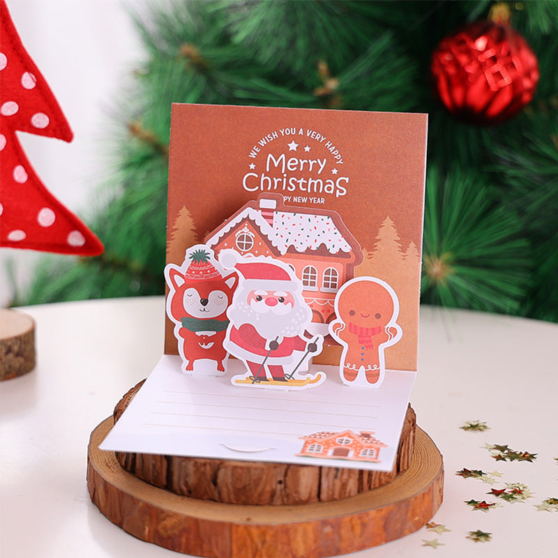 3D Christmas Stereoscopic Greeting Cards Thanksgiving Day Blessing