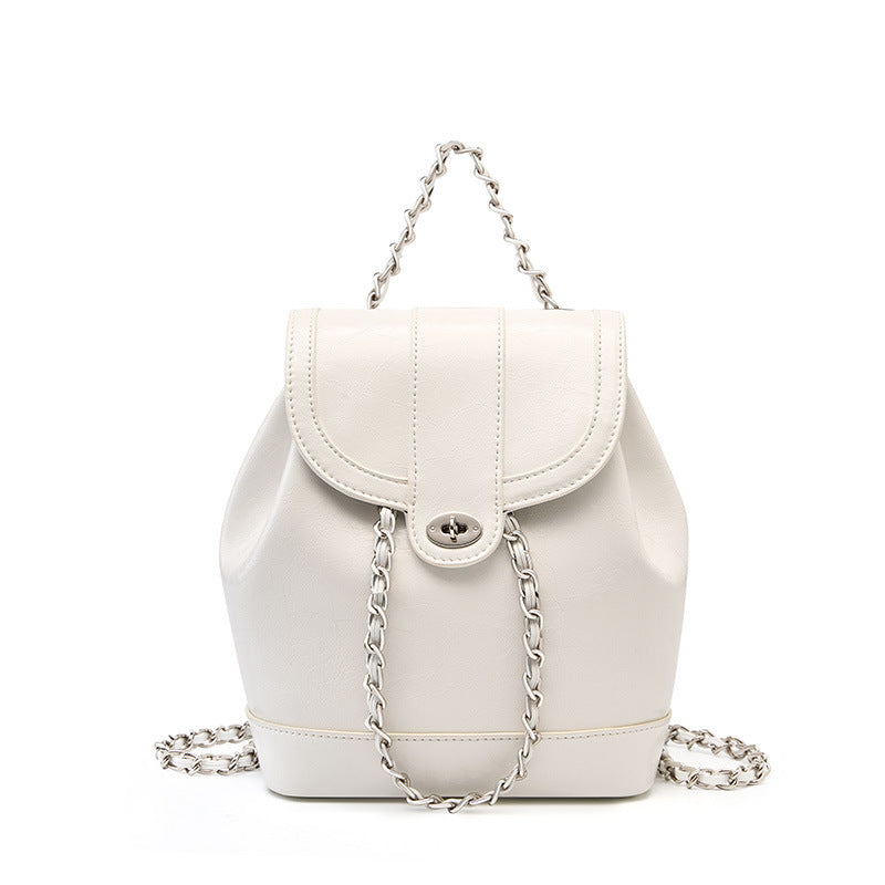 Chain Cowhide Large Capacity Retro One Shoulder Two Shoulders Bag