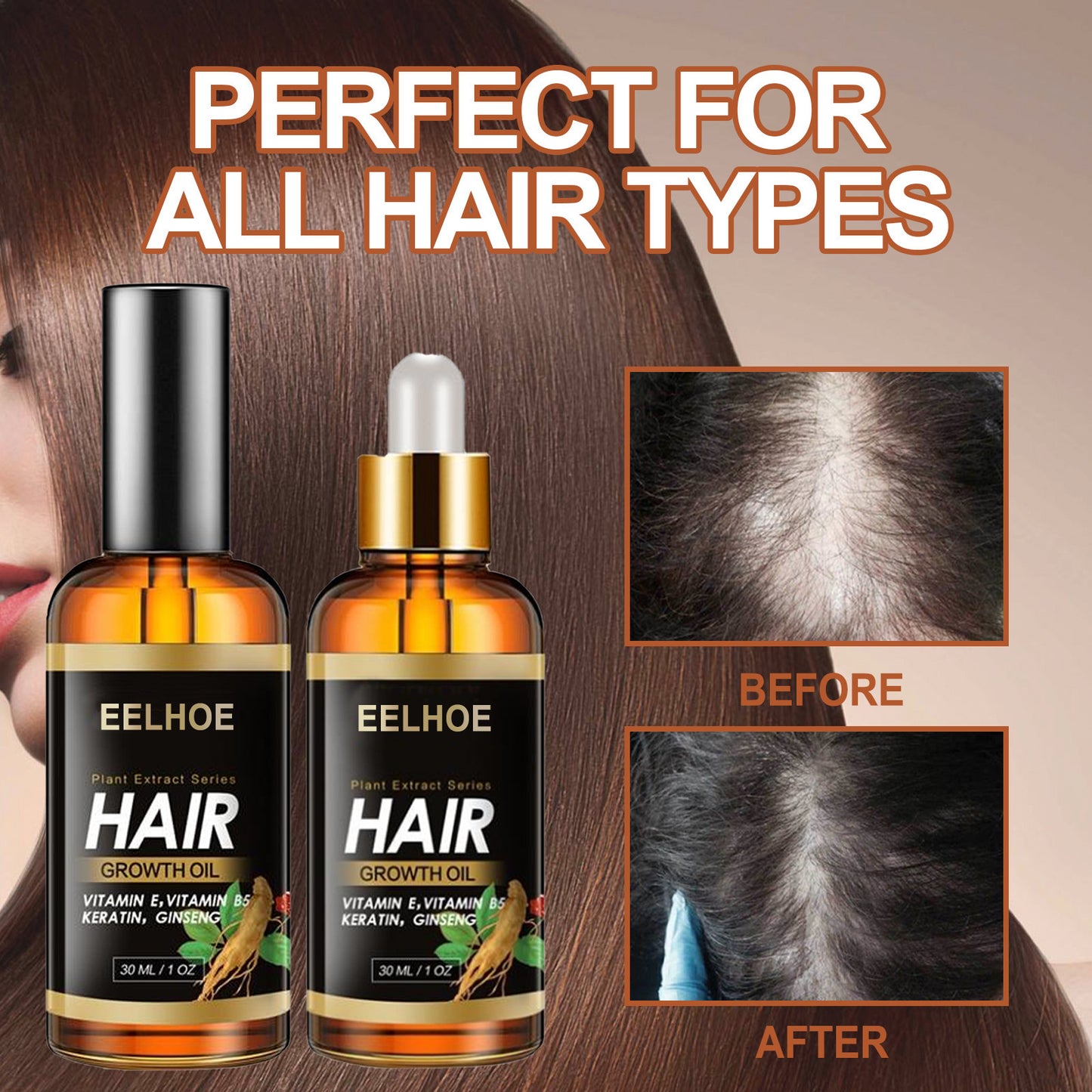 EELHOE Herb Hair Hairdressing Hair Care Essential Oil Hair Strong Hair Reduce Hair Loss Broken Hair Hair Care Essential Oil