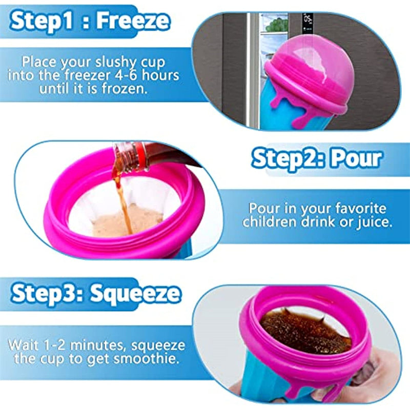 Taza para granizados de gran capacidad de 500 ml, exprimidor de verano, botella de agua para jugo casero, batido congelado rápidamente, taza de arena, pellizco, enfriamiento rápido, helado mágico, máquina para hacer granizados Beker, utensilios de cocina