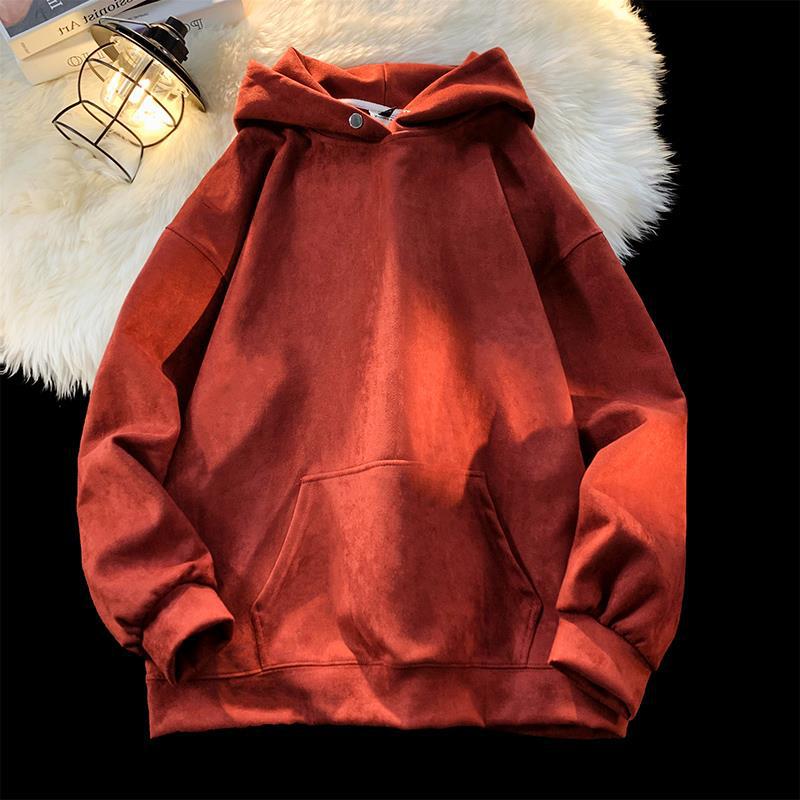 Suede Hooded Sweater Solid Color Men And Women