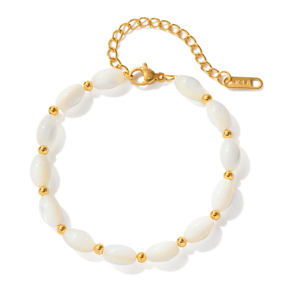 Versatile 18K Gold Stainless Steel Oval Bracelet