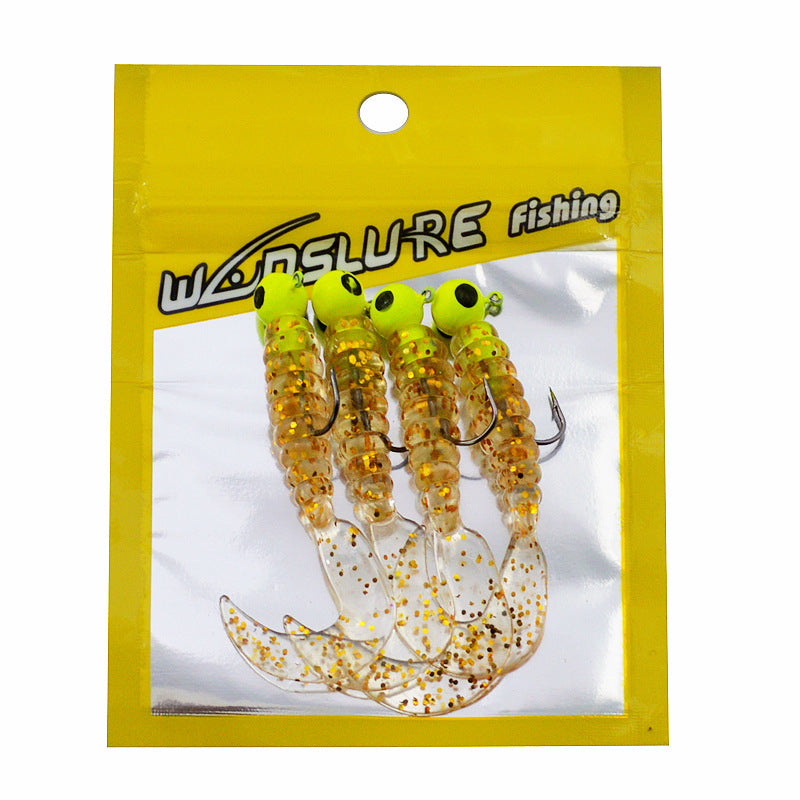 Soft Bait Bionic Fake  Lead Head Hook Fishing Tackle