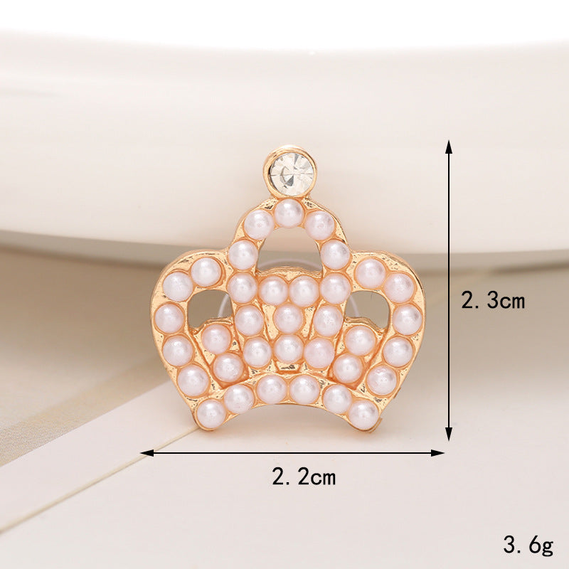 Jeans Button Hole Shoes Diy Accessories Bright Crystal Classic Style Ornament Accessories Upper Pearl Flower