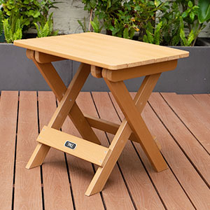 TALE Mesa auxiliar plegable portátil Adirondack, mesa cuadrada de madera de plástico resistente a todo clima y resistente a la decoloración, perfecta para jardín al aire libre, playa, camping, picnic, Ban Amazon