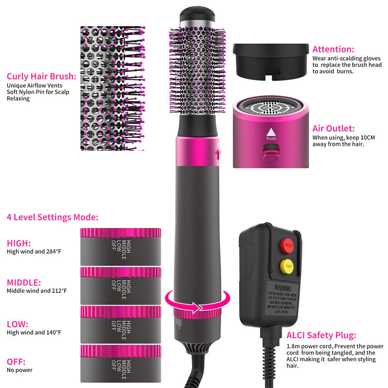 Secador de pelo profesional 5 en 1, cepillo secador y alisador, herramienta de peinado eléctrica, rizador de pelo automático, suministros de belleza, Gadgets