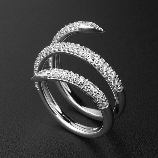 Animal Paw Silver Zircon Ring