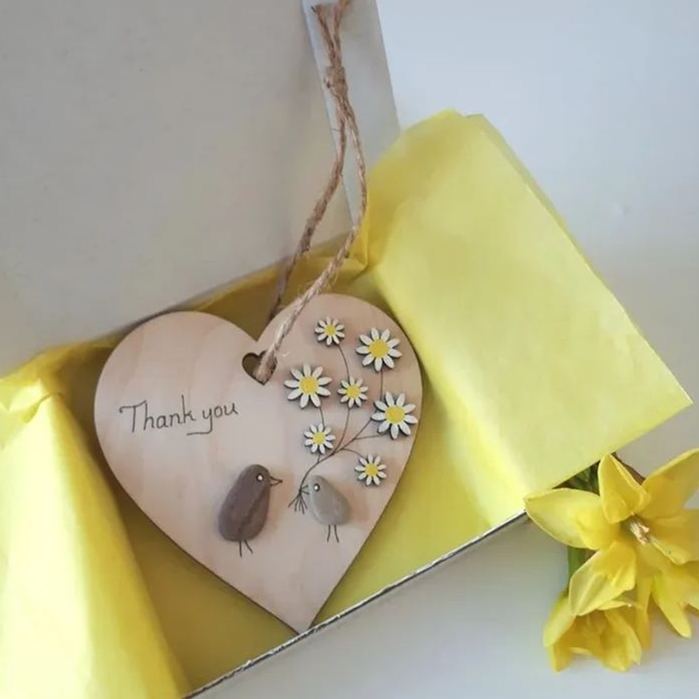 Wooden Heart Shaped Thanksgiving Gift