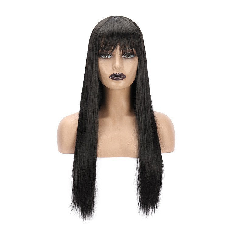 Character Bangs Medium Long Textured Straight Hair