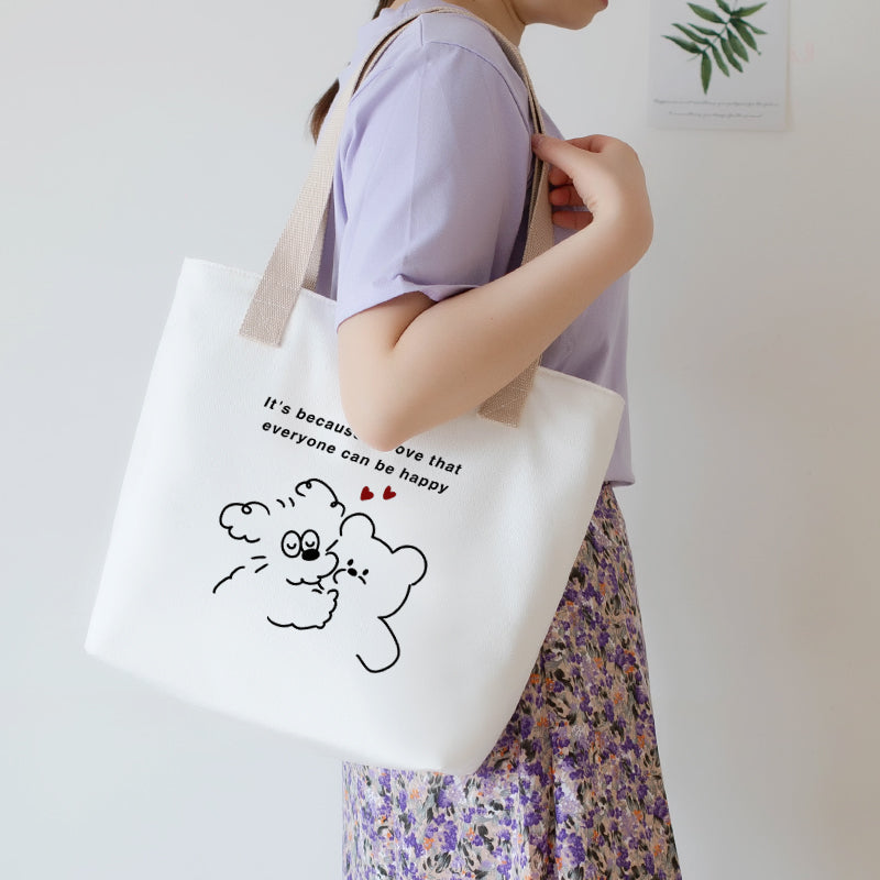 Bolso tote momia de un solo hombro, portátil, artístico, de lona para mujer