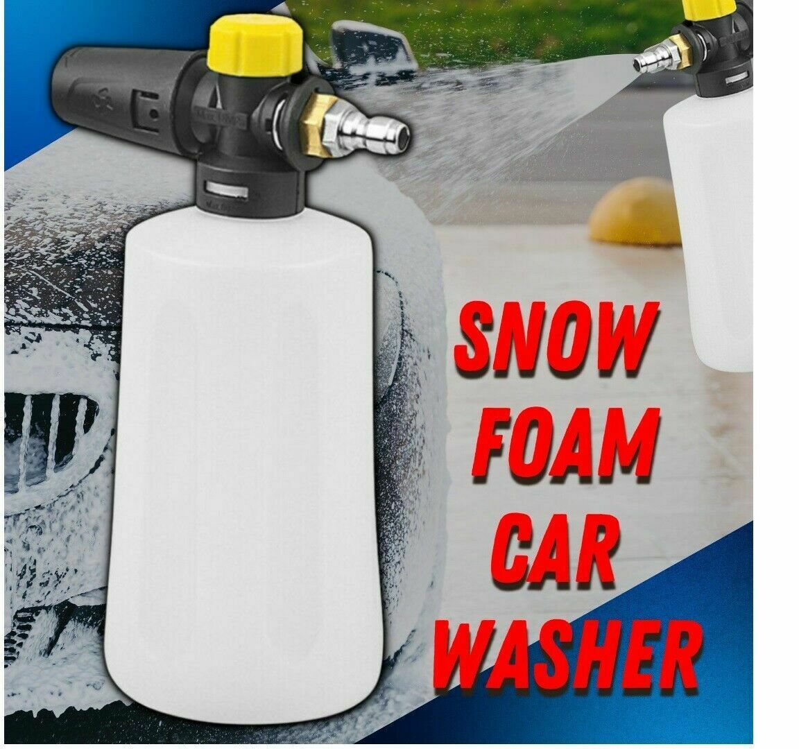 1/4 pistola rociadora de lavadora a presión con lanza de espuma para nieve para botella de cañón de jabón para lavado de autos