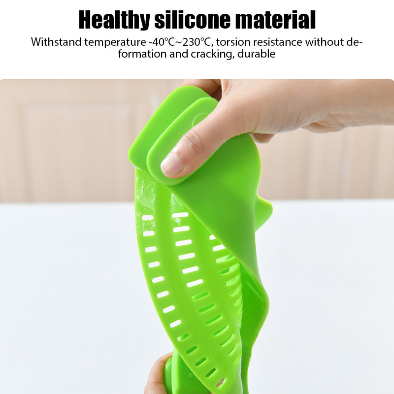 Universal Silicone Clip-on Pan Pot Strainer Anti-spill Pasta Pot Strainer Food Grade Rice Fruit Colander Strainer