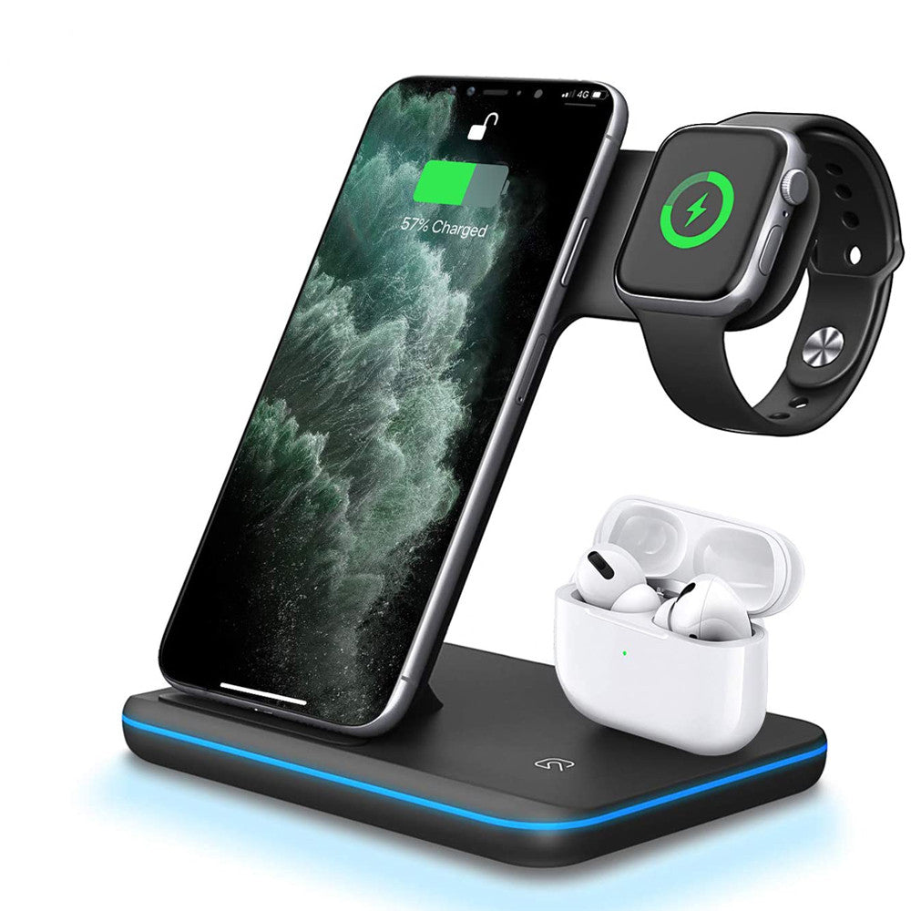 Cargador inalámbrico compatible 3 del auricular del reloj del teléfono móvil en 1 soporte del cargador inalámbrico