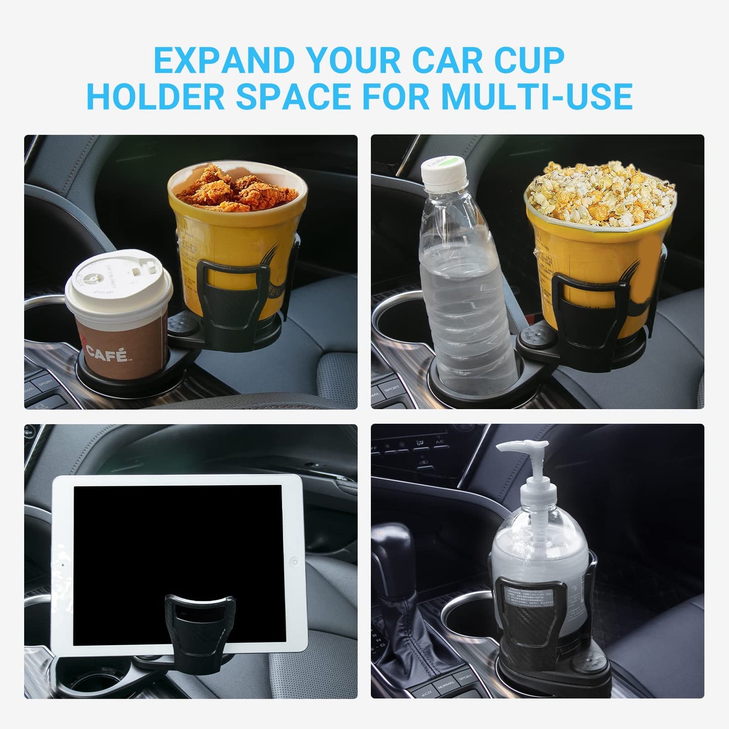 Soporte para botella de agua de coche, soporte para vasos giratorio de 360 ​​grados, gafas de sol, organizador de teléfono, almacenamiento, accesorios de Interior de coche